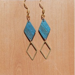 Losange double bleu métal